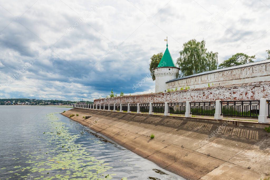 Kostroma river embankment. Holy Trinity Ipatievsky Monastery. Kostroma, Russia
