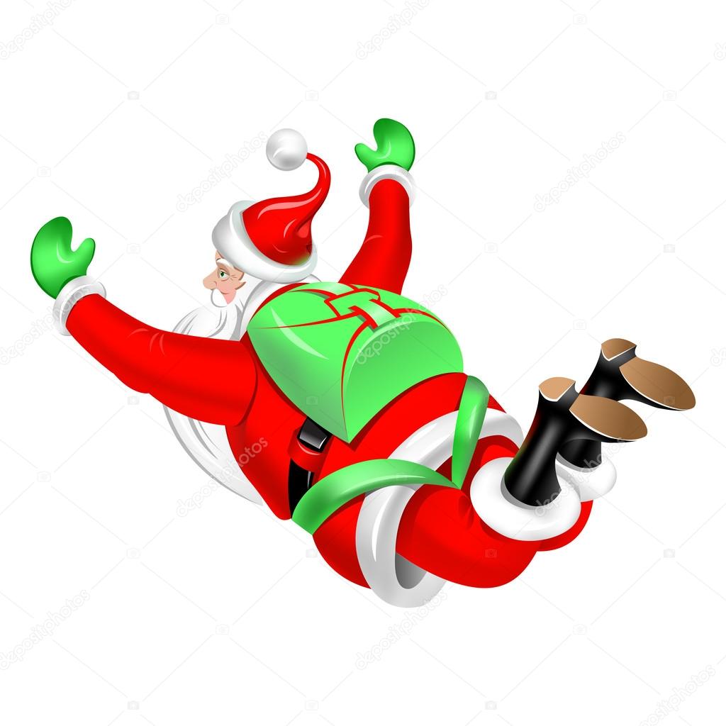 Santa Clause parachute jumper