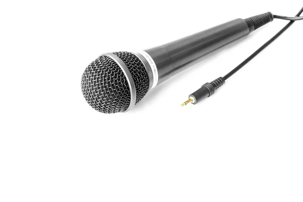 Microfone isolado no fundo branco — Fotografia de Stock