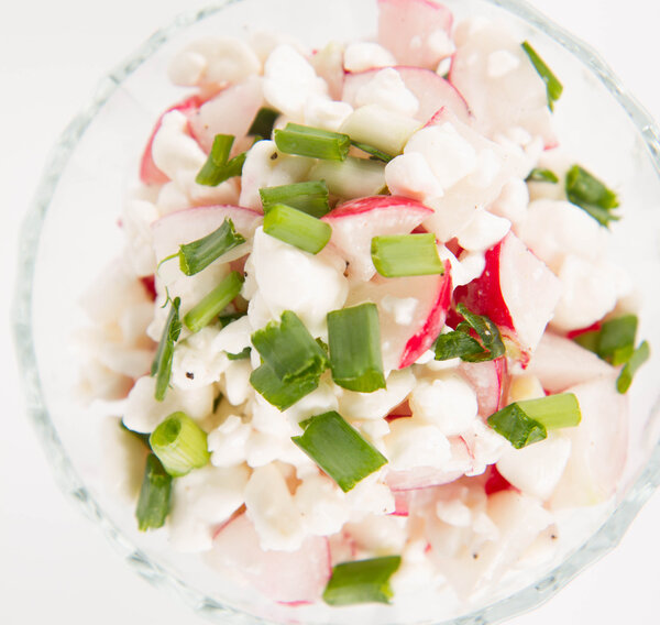 Cottage cheese with radish