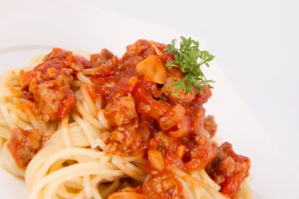 Eine Spaghetti Bolognese — Stockfoto