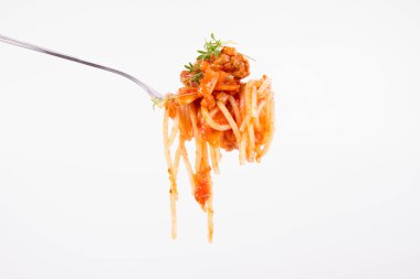 Çatallı spagetti bolonez.