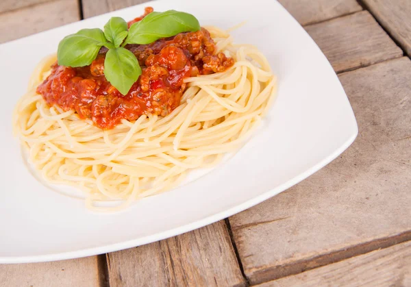 Några spaghetti bolognese — Stockfoto