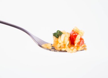 Risotto çatal üzerinde