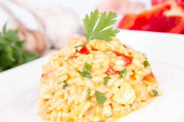 Risoto e ingredientes — Fotografia de Stock