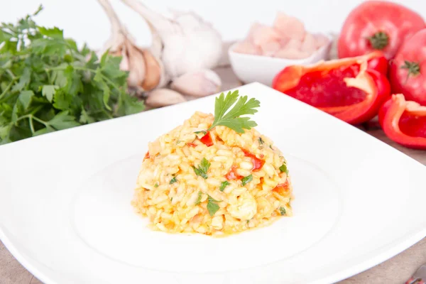 Risotto e ingredienti — Foto Stock