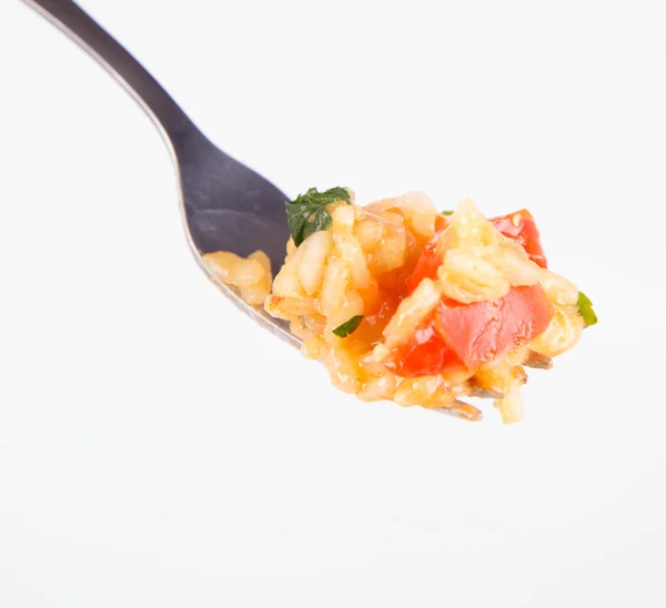 Risotto en tenedor — Foto de Stock