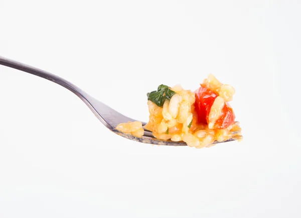 Risotto on fork — Stock Photo, Image