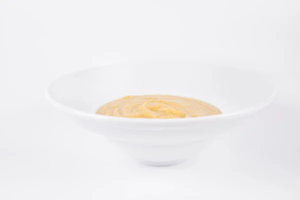 Гарбузовий Суп Тарілці Білому Тлі — стокове фото