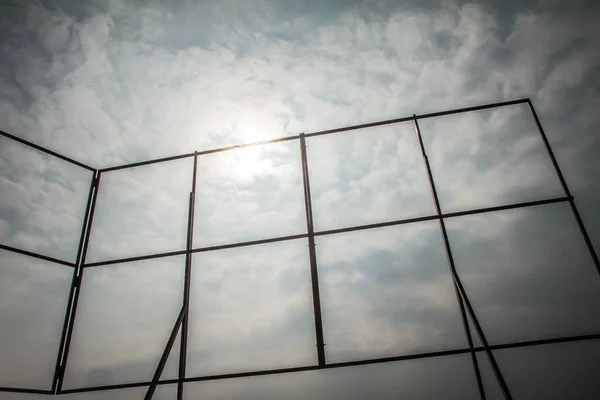 Lege Billboard Structuur Tegen Lucht Stockfoto