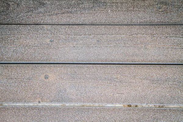 Vorst Bedekt Van Hout Planken Een Close Van Een Bank — Stockfoto