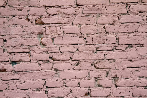 Sfondo Muro Mattoni Ricoperto Vernice Rosa — Foto Stock
