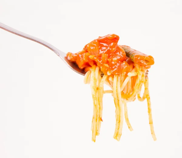 Spaghetti on a fork — Stock Photo, Image