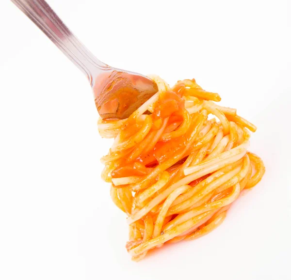 Spaghetti on a fork — Stock Photo, Image