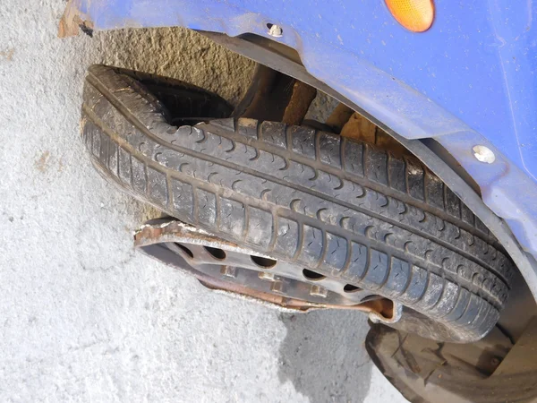 Une Voiture Endommagée Dans Accident — Photo