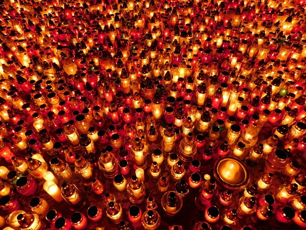 Votive candles burning — Stock Photo, Image