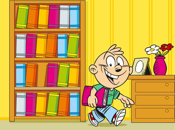 Junge mit einem Buch — Stockvektor