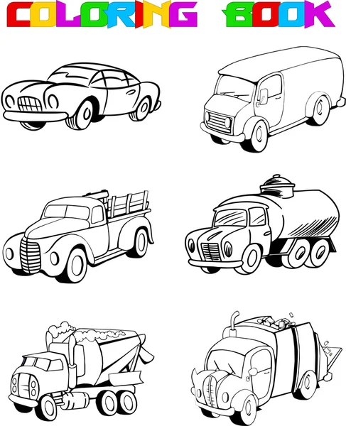 Esquema de dibujos animados coche — Vector de stock