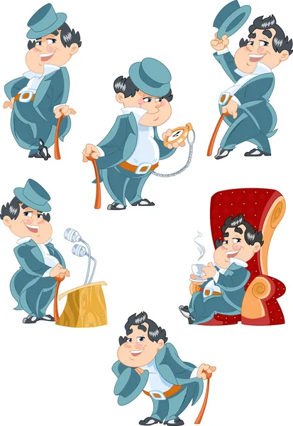 Several images of a gentleman — Stock Vector