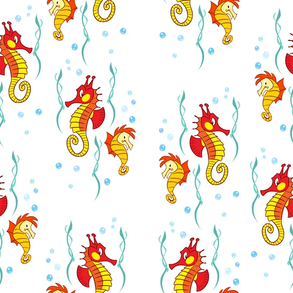 Pattern seahorses — Stock Vector