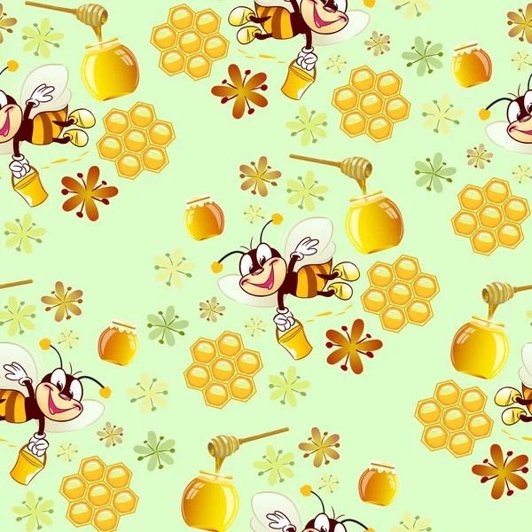 Patrón con abejas — Archivo Imágenes Vectoriales