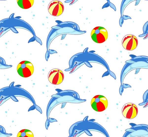 Шаблон с дельфинами — стоковый вектор