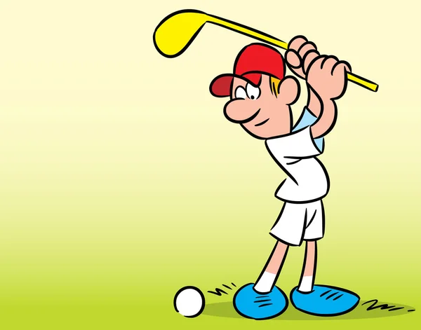 Man speelt in golf — Stockvector