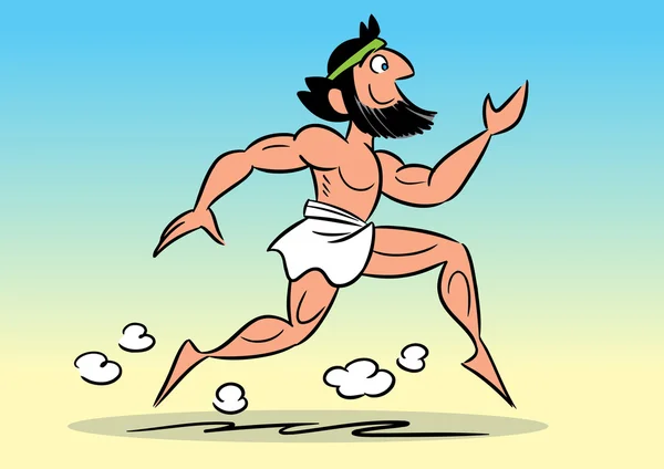 Running athlete cartoon — Stock Vector