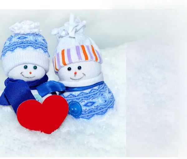 Snowmans i Valentine karty — Zdjęcie stockowe