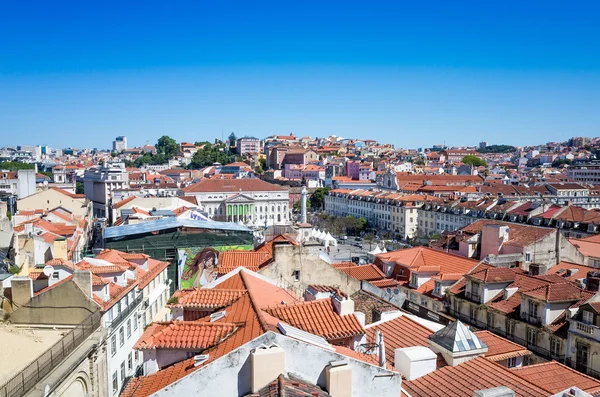 street view of typical houses in Lisbon