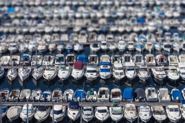 Aligned boats in Marseille
