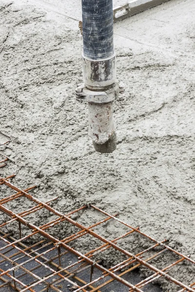 Pipe with concrete. — Stock Photo, Image