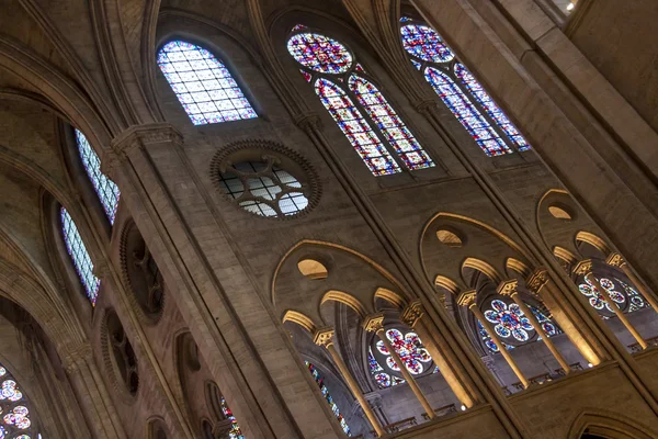 Interior of Cathedral Notre Dame - Paris. — Stock Photo, Image