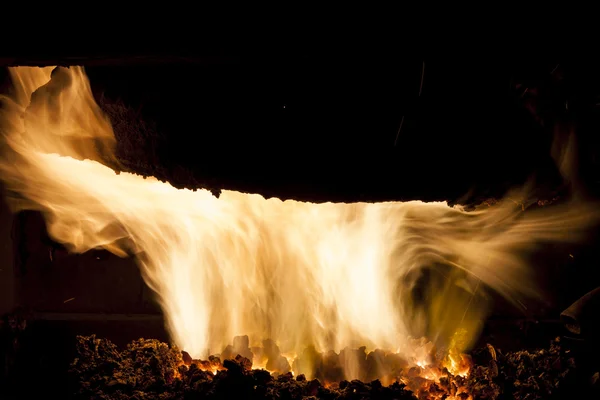 Interior of  coal  furnace. — Stock Photo, Image