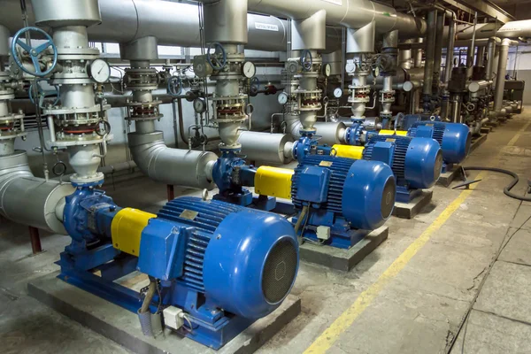 Blaue Industriepumpe — Stockfoto