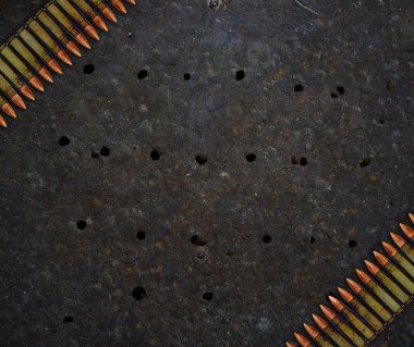 Metal plate with holes from bullets clipart