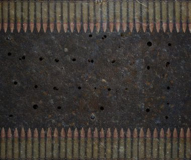 Metal plate with holes from bullets clipart
