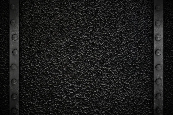 Black texture with metal frame — Stock Photo, Image