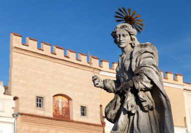 Telc veya Teltsch kasabası - st. Margaret heykeli