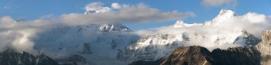 Evening panoramic view of mount Cho Oyu clipart