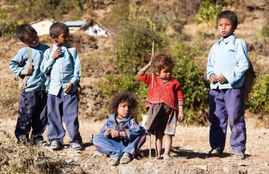 Nepal çocukların Batı Nepal grup