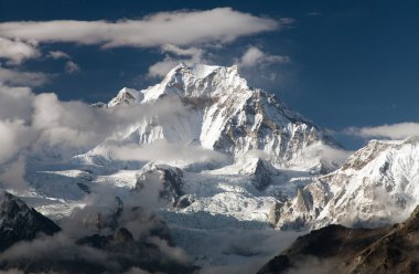 Evening view from Gokyo Ri to mount Gyachung Kang clipart