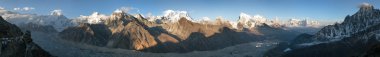 view of Mount Everest, Lhotse, Makalu and Cho Oyu clipart