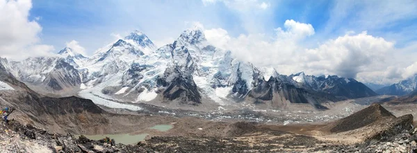 Panoramablick auf Mount Everest lizenzfreie Stockbilder
