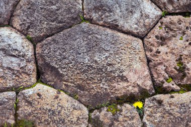 Cusco ya da Cuzco kasabasındaki taş duvarın detayları, Tarihi İnka mimarisi, Peru