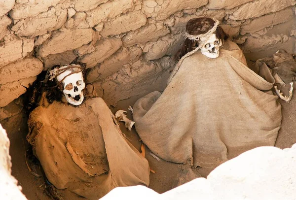 Excavaciones Históricas Preinca Nazca Del Cementerio Civilización Nasca Chauchilla Área — Foto de Stock