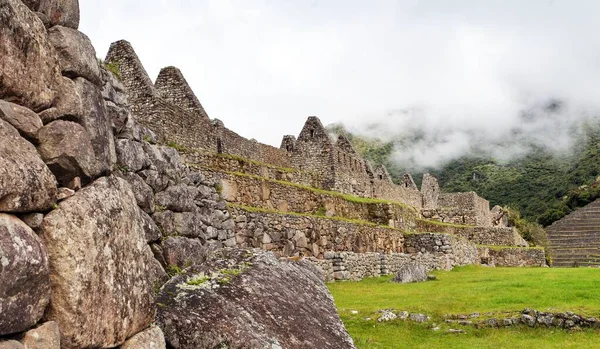 Machu Picchu Vista Panorámica Ciudad Peruana Inca Patrimonio Humanidad Unesco — Foto de Stock