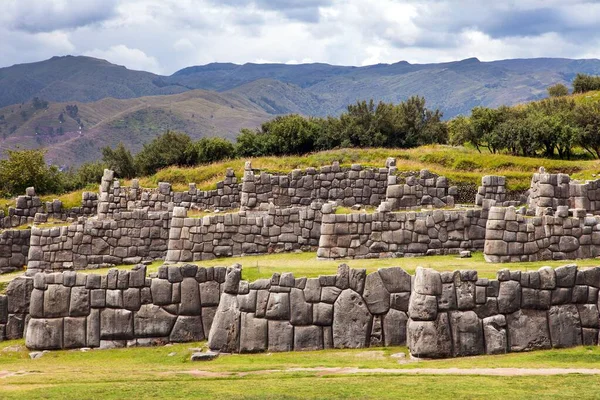 Άποψη Του Sacsayhuaman Inca Ερείπια Στην Πόλη Cusco Cuzco Περού — Φωτογραφία Αρχείου