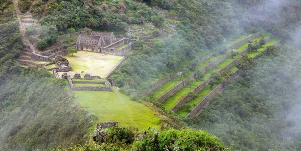 Choquequirao Uma Das Melhores Ruínas Incas Peru Trilha Trekking Choquequirao — Fotografia de Stock