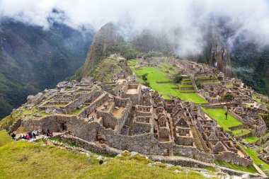 Machu Picchu, Peru 'nun panoramik manzaralı İnka kasabası, Unesco dünya mirası alanı, kutsal vadi, Cusco bölgesi, Peru
